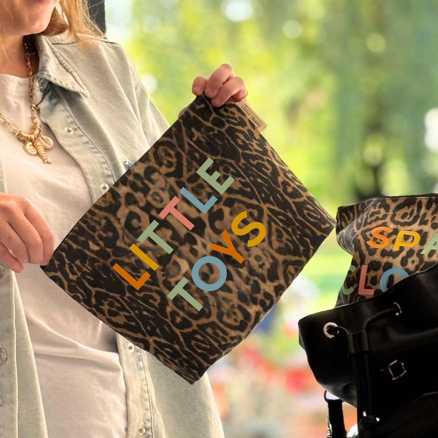 XL Leopard Print Little Toys Pouch