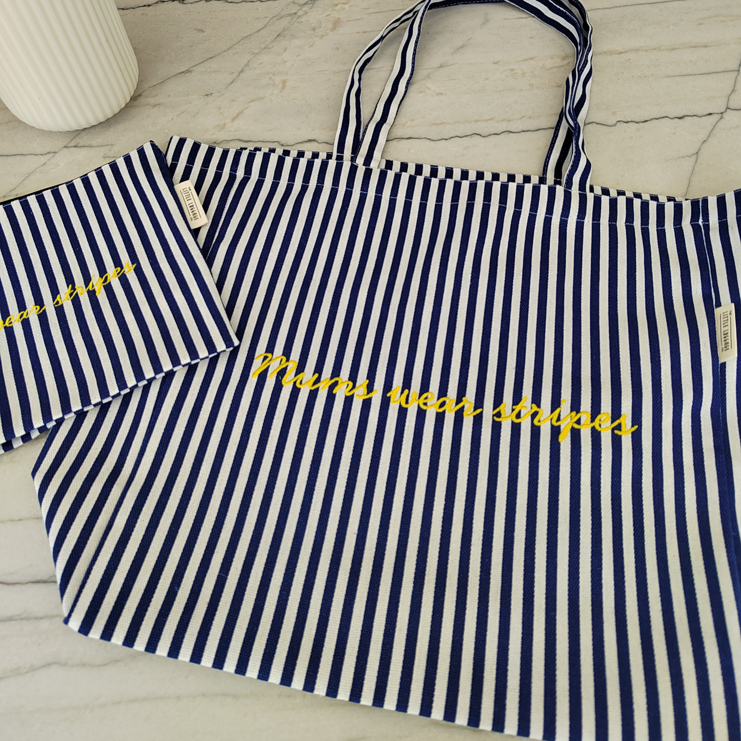 Mums Wear Stripes Tote Bag & Pouch Set