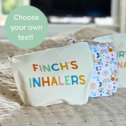 XL Personalised Text Zipped Pouch