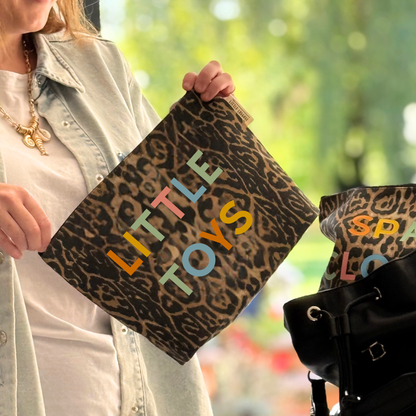 XL Leopard Print Little Toys Pouch