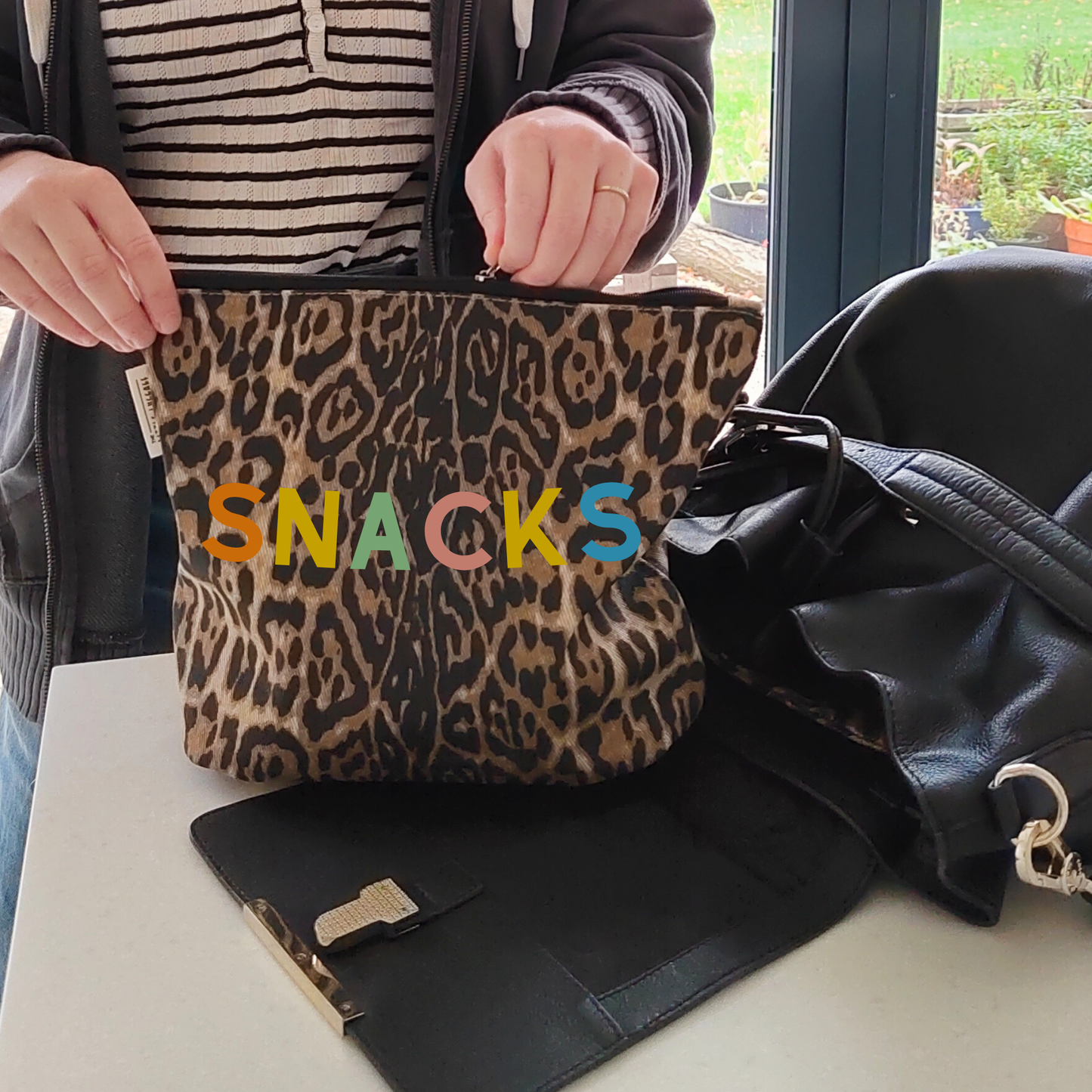 XL Leopard Print Snacks Pouch