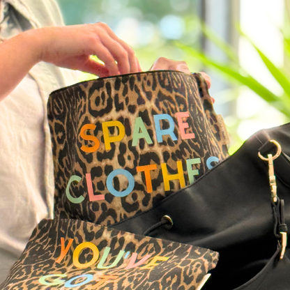 XL Leopard Print Spare Clothes Pouch