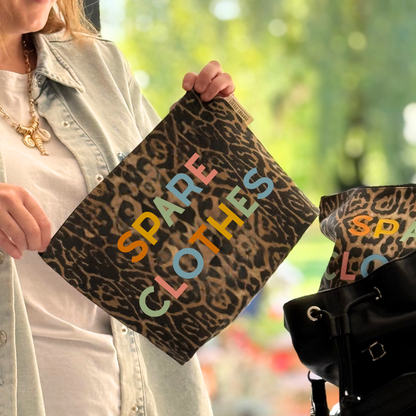 XL Leopard Print Spare Clothes Pouch