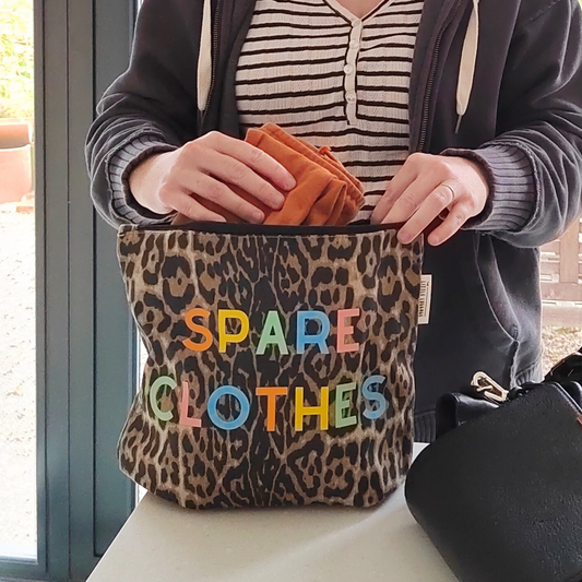 XL Leopard Print Spare Clothes Pouch