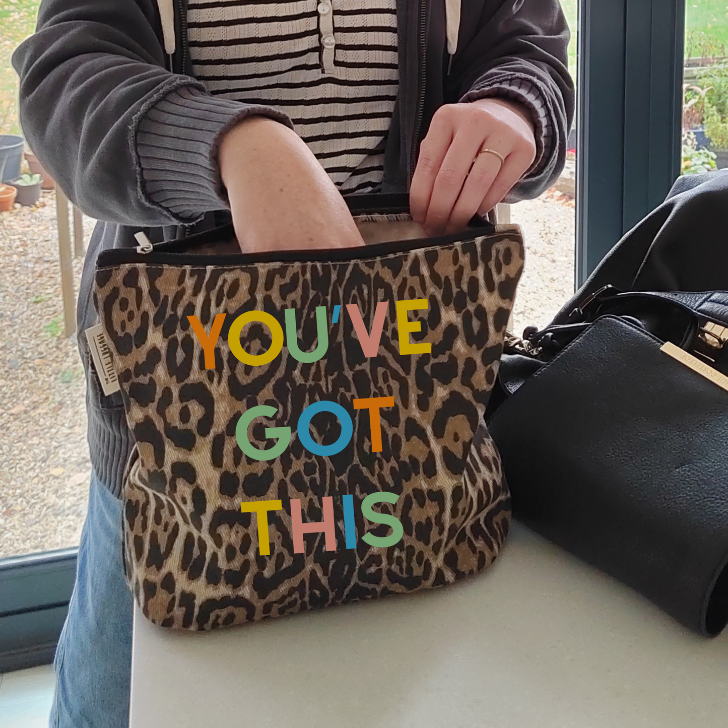 XL Leopard Print You've Got This Pouch