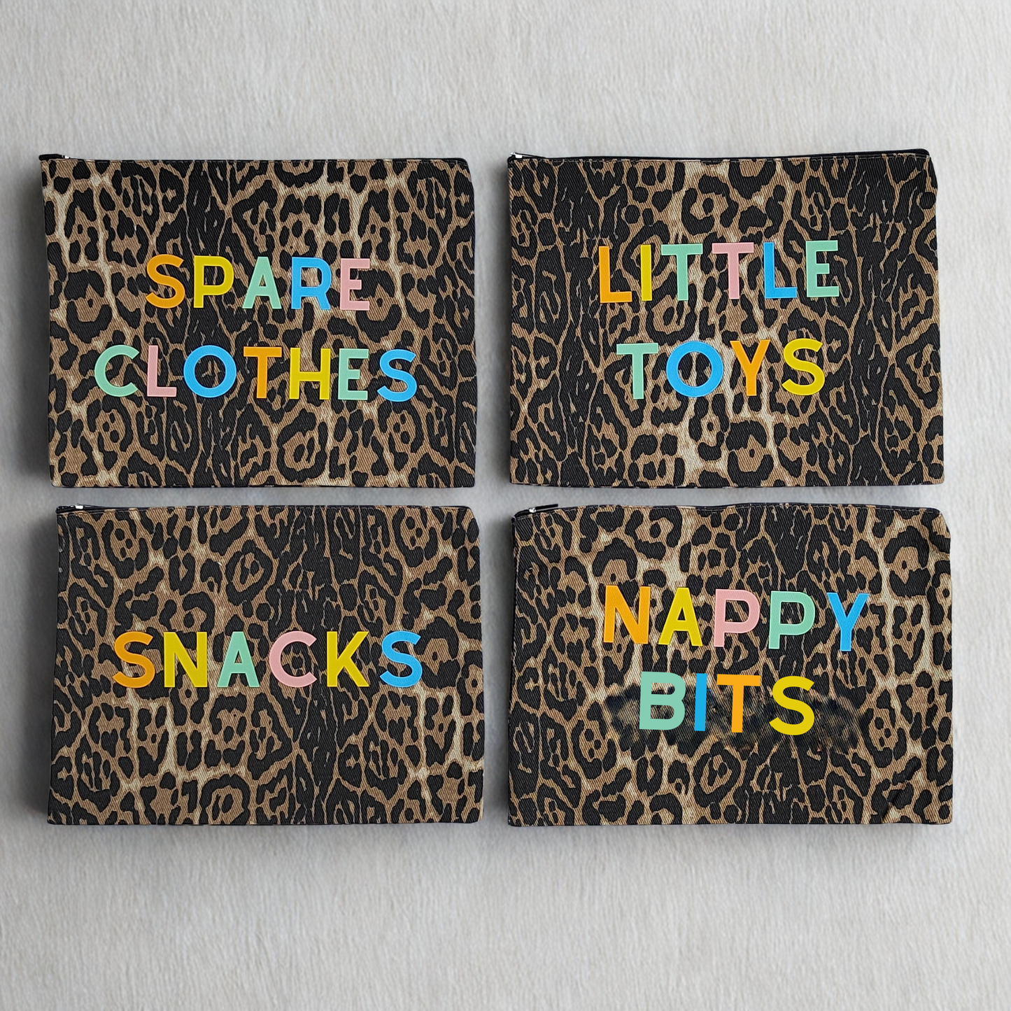 XL Leopard Print Baby Essentials Pouch Set