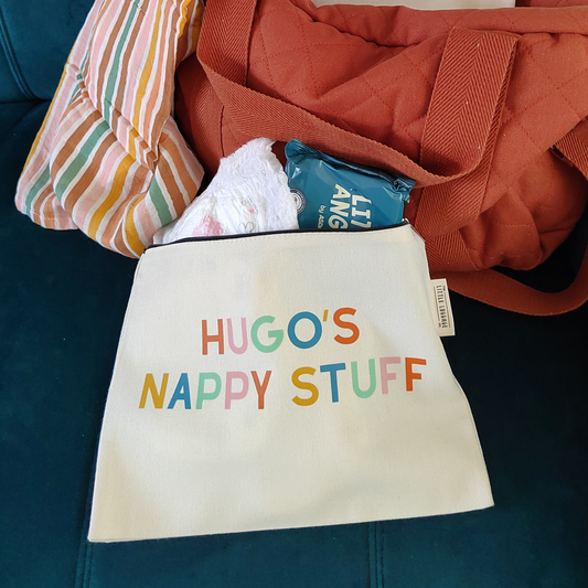 XL Personalised Nappy Stuff Zipped Pouch