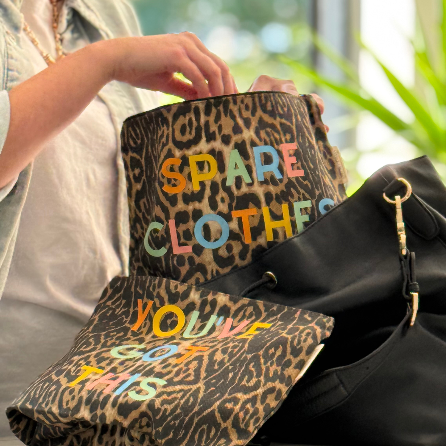 XL Leopard Print Baby Essentials Pouch Set