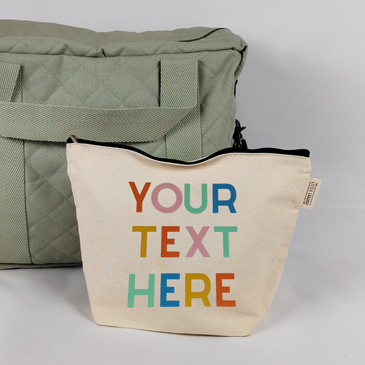 XL Personalised Text Zipped Pouch