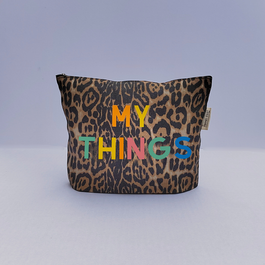 XL Leopard Print My Things Pouch