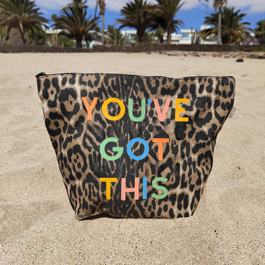 XL Leopard Print You've Got This Pouch
