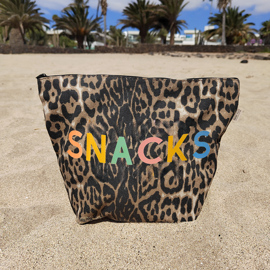 XL Leopard Print Snacks Pouch
