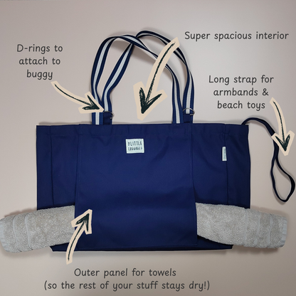 Navy Swim Tote Bag