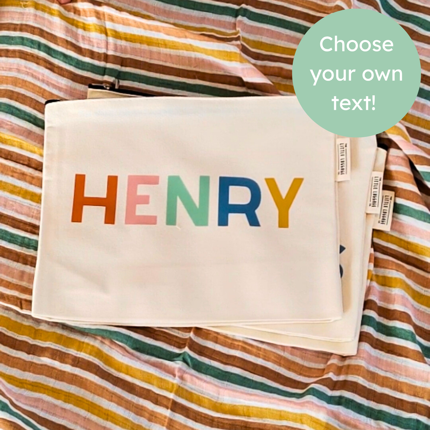 XL Personalised Text Zipped Pouch