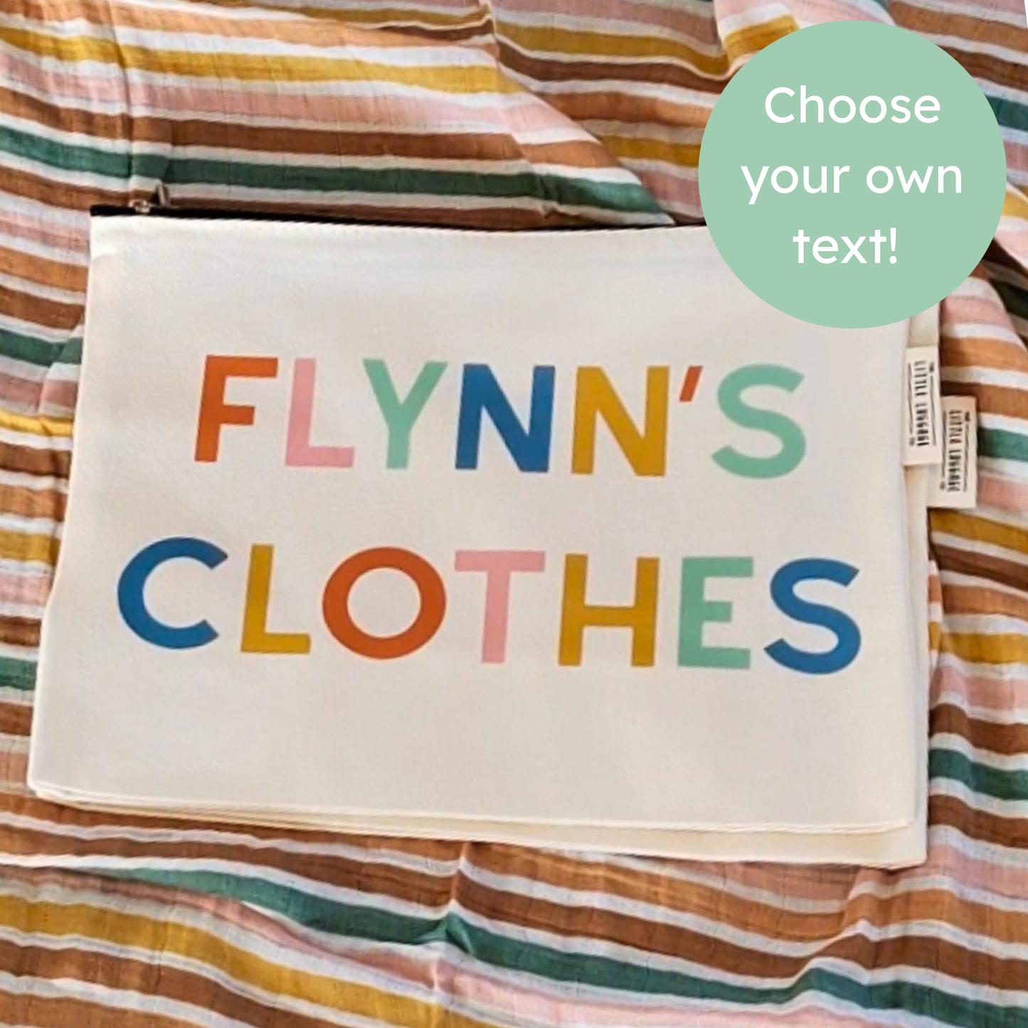 XL Personalised Text Zipped Pouch