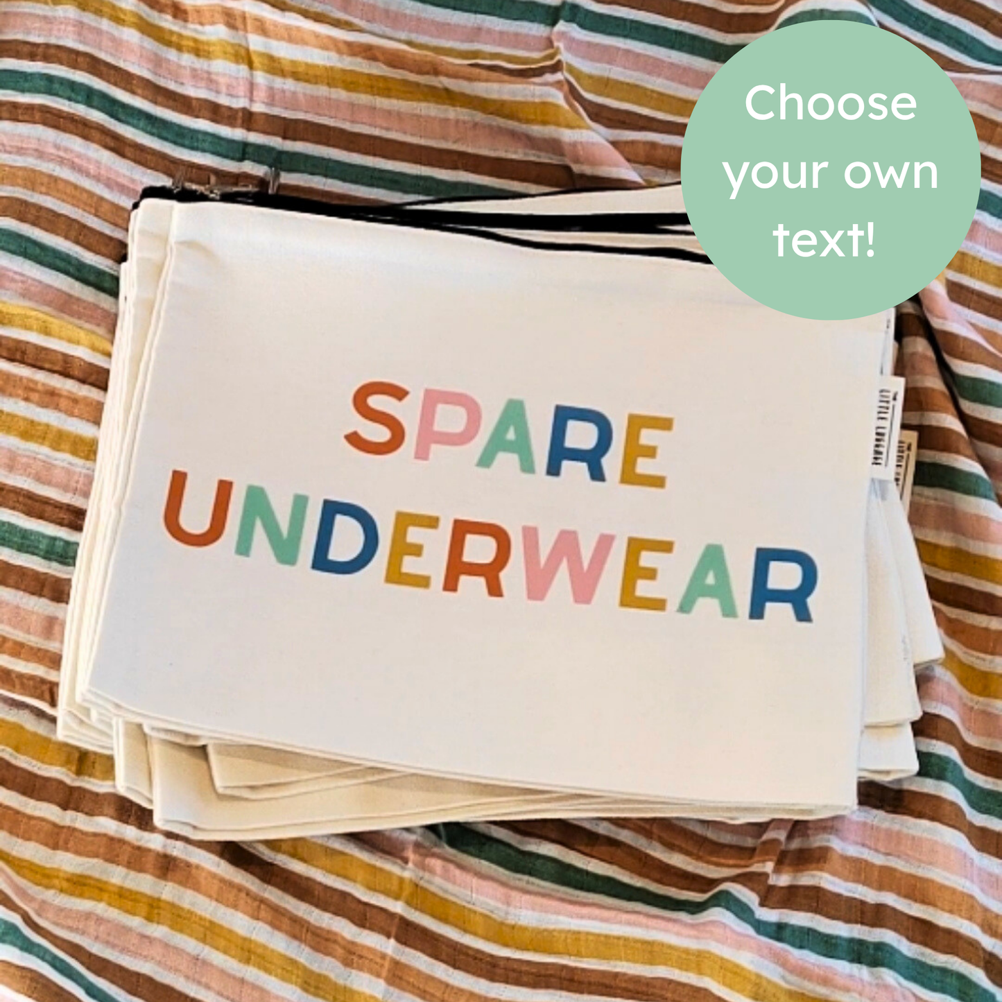 XL Personalised Text Zipped Pouch