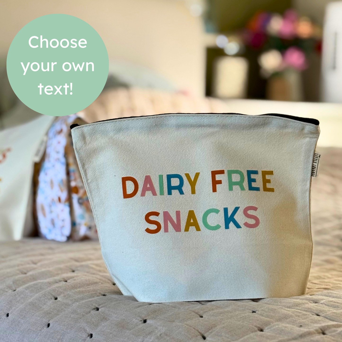 XL Personalised Text Zipped Pouch