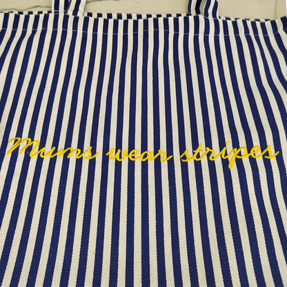 Mums Wear Stripes Tote Bag & Pouch Set