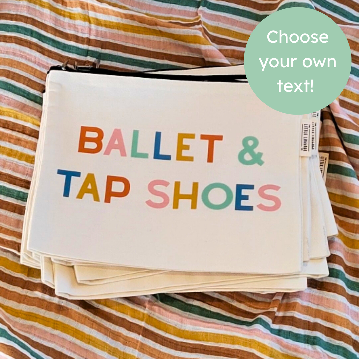 XL Personalised Text Zipped Pouch