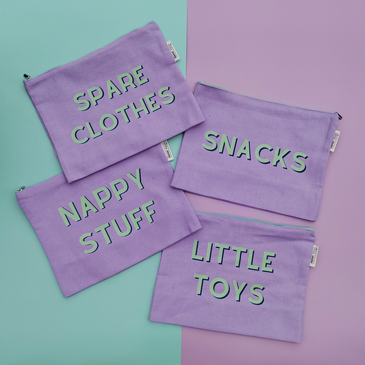 XL Lilac Baby Essentials Pouch Set
